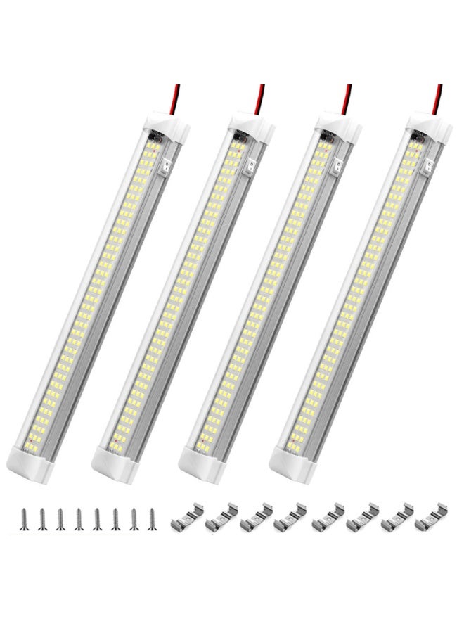 SOLARAE شريط ضوء داخلي LED، 108 LED، 1100LM 8W DC 12V أضواء شريطية مع مفتاح تشغيل/إيقاف، لجرار الشحن المغلق، سيارة RV فان شاحنة لوري قافلة قارب منزل متنقل، 4 قطع - Image 1