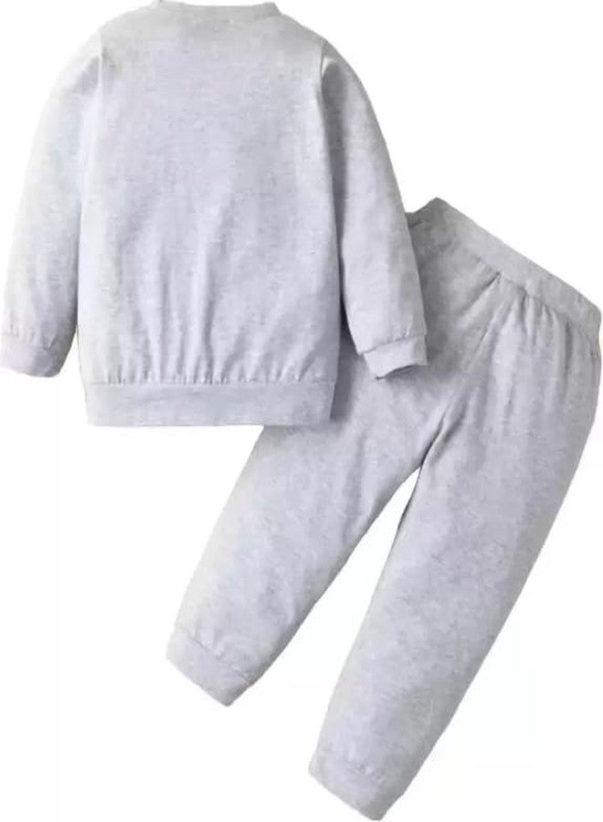 Ameeha Kids Winter Wear Casual Clothing Set for Baby Boy Girl (18 Months-24 Months, Grey-Bear) - Image 2