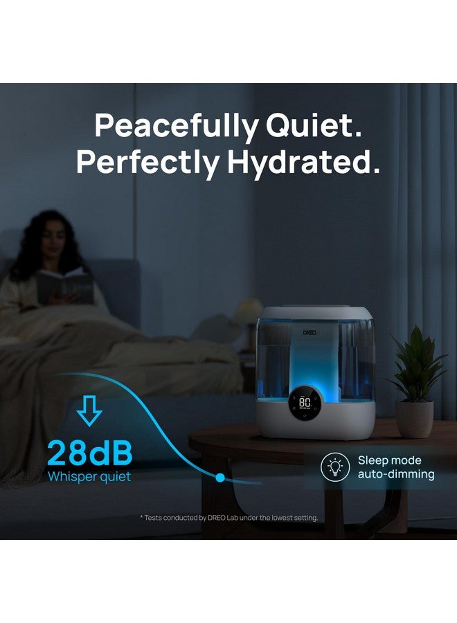 Dreo Dreo Smart Humidifiers for Bedroom, 6L Top Fill Supersized Cool Mist Humidifier for Large Room, 60 Hour Runtime, Quiet Ultrasonic Humidifiers for Plants, Baby, Nursery, Indoor, Home, Night Light, Gray  - Image 1