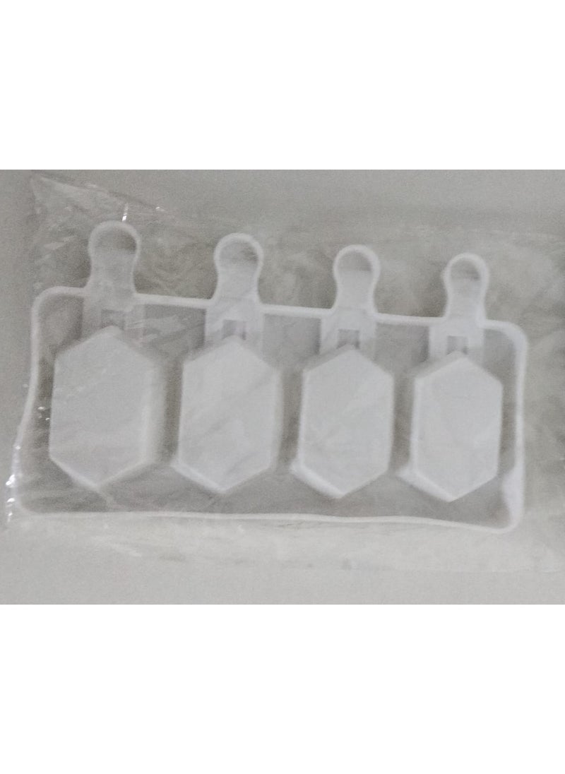 Generic - 4 Hole Silicone Ice Cream Mold, White, Ice Cream Mold, Dessert and Ice Cream Mold, Specially Prepared for Summer Party Supplies. - Image 1