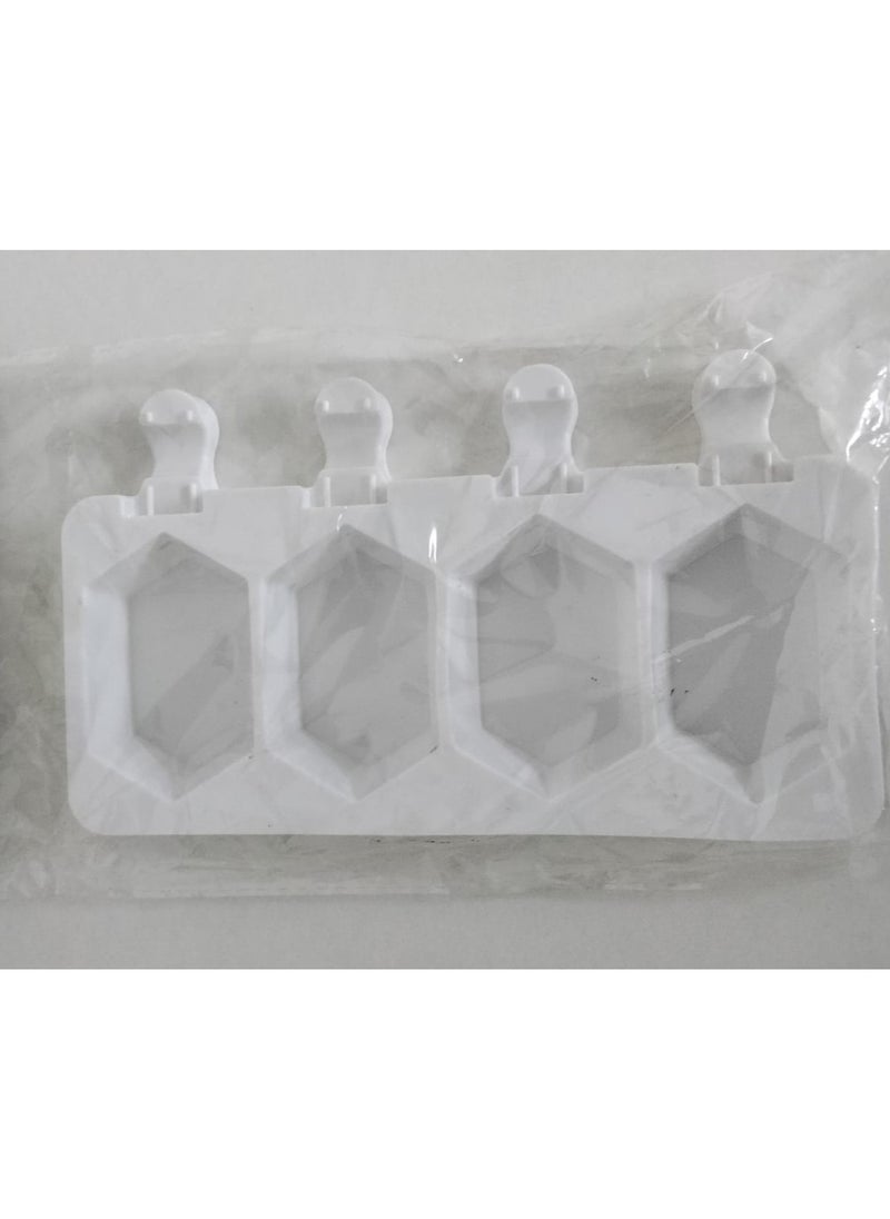 Generic - 4 Hole Silicone Ice Cream Mold, White, Ice Cream Mold, Dessert and Ice Cream Mold, Specially Prepared for Summer Party Supplies. - Image 1