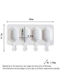 4 Hole Silicone Ice Cream Mold, White, Ice Cream Mold, Dessert and Ice Cream Mold, Specially Prepared for Summer Party Supplies.