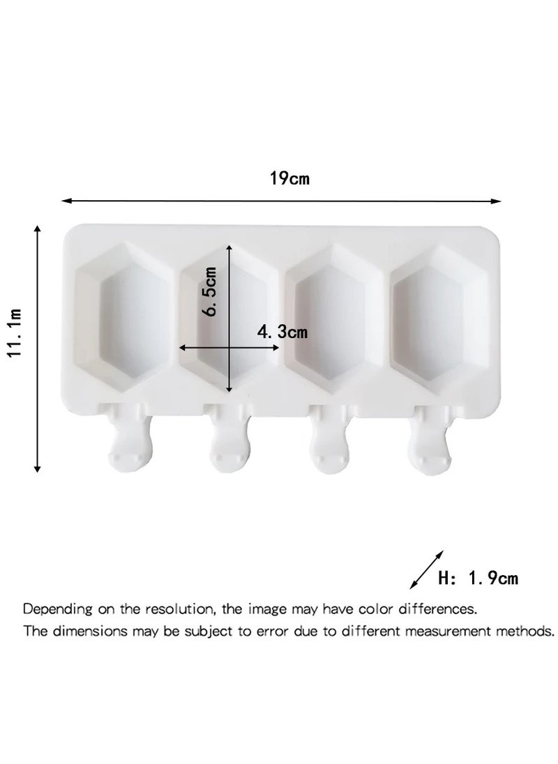 Generic - 4 Hole Silicone Ice Cream Mold, White, Ice Cream Mold, Dessert and Ice Cream Mold, Specially Prepared for Summer Party Supplies. - Image 1