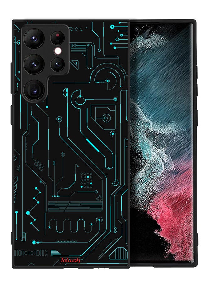 Samsung Galaxy S22 Ultra 5G Protective Case Cover Digital Art Circuits Minimalism Multiple Display