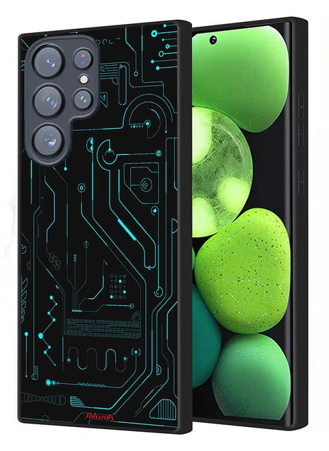 Samsung Galaxy S22 Ultra 5G Protective Case Cover Digital Art Circuits Minimalism Multiple Display
