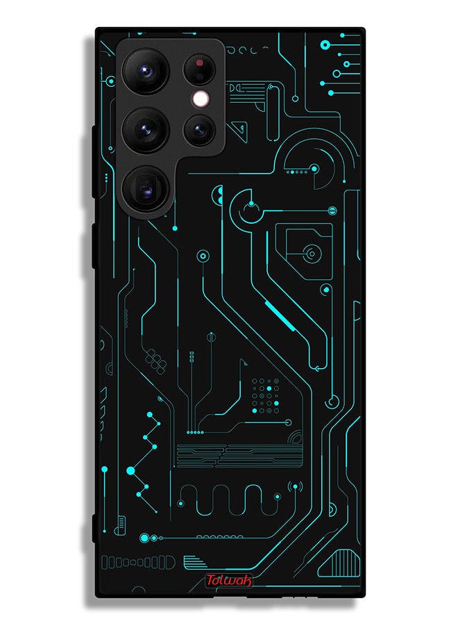 Samsung Galaxy S22 Ultra 5G Protective Case Cover Digital Art Circuits Minimalism Multiple Display