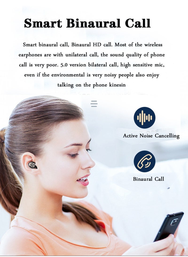 Wireless Earphones with LED Digital Display Charging Case,IPX5 Waterproof Earphones with Noise Cancellation Mic for iPhone/Samsung/Android/iOS - Image 5