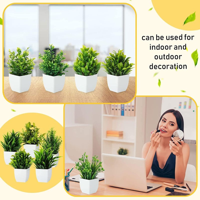 Dekorly Artificial Potted Plants, 30 Pack Artificial Plastic Eucalyptus Plants Small Indoor Potted Houseplants, Small Faux Plants for Home Decor Bathroom Office Farmhouse (Set 0F 30) - Image 5