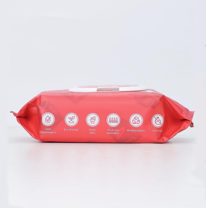 BB Klean Flushable Baby Wipes  Hypoallergenic  Sensitive Skin  Thick  Absorbent  Durable  Unscented  999 Water  EcoFriendly  80 Wipes Inside 4 - Image 3