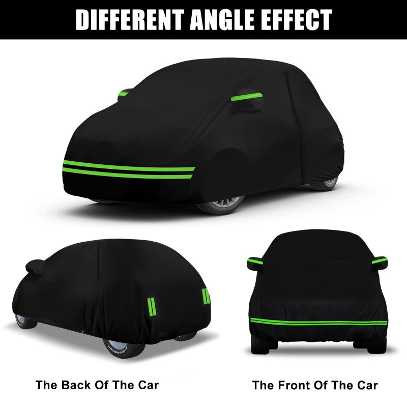 SPORTULI Waterproof Car Covers Replace for 2007-2024 Fiat 500/500C, 6 Layers All Weather Custom-fit Car Cover with Zipper Door & Windproof Bands for Snow Rain Dust Hail Protection - Image 4