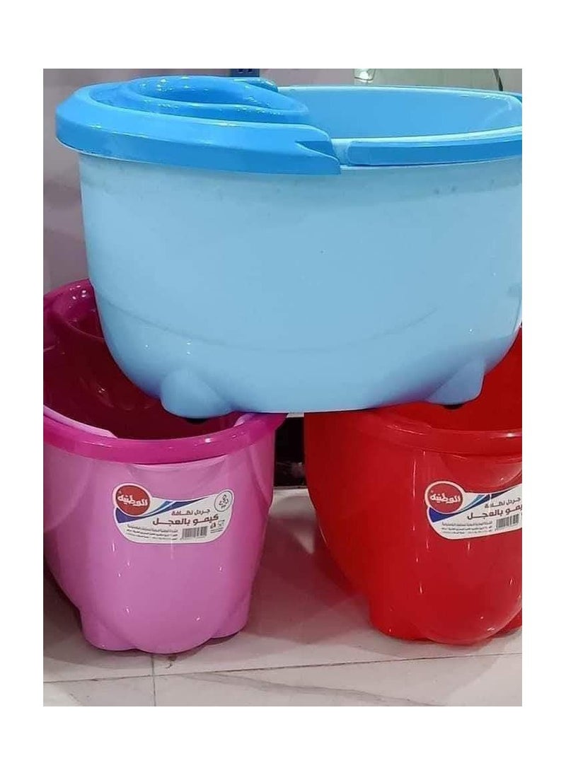 A mop bucket with wheels, its material is wonderful . .