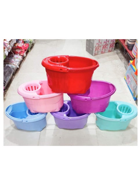 A mop bucket with wheels, its material is wonderful . .