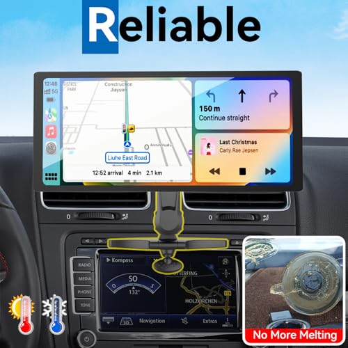 SkyTitan CD Slot Car Mount for Portable CarPlay Screens with Extension Arm, Adjustable Angles, Low Profile, Integrated Mounting Solution for in-Car Android Display Monitors (4-Tab Bracket Mount) - Image 2