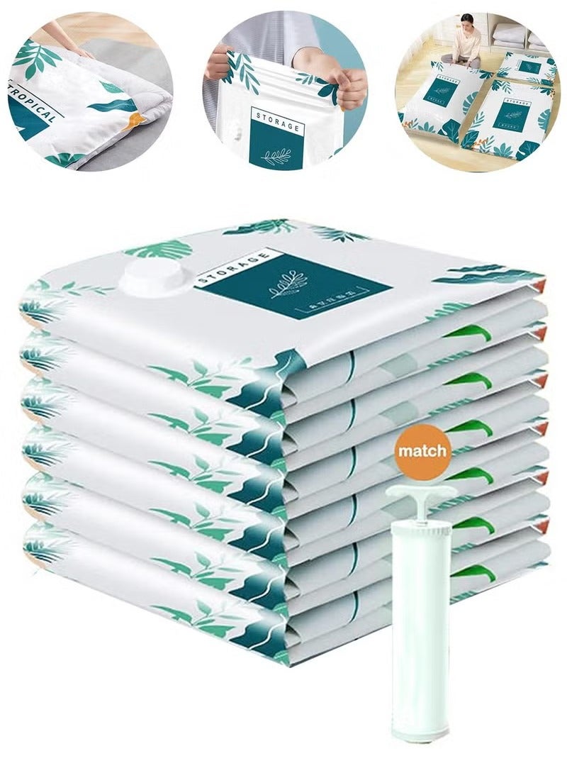 DUTUO Premium Plastic Vacuum Seal Bag, Reusable Vacuum Storage Bags with Hand Pump, Vacuum Bags for Clothes, Mattress, Blanket, Duvets, Pillows, Quilt, Travel - Image 1