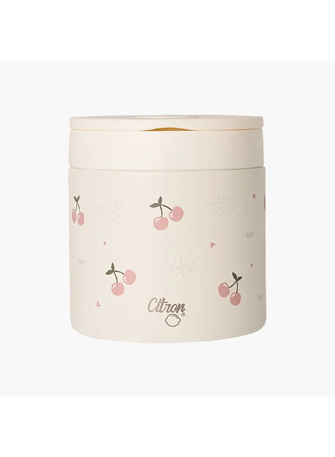 Citron Thermal Food Jar-Cherry-350Ml-Cylinder (Stainless Steel) Beige \ 10X10.8