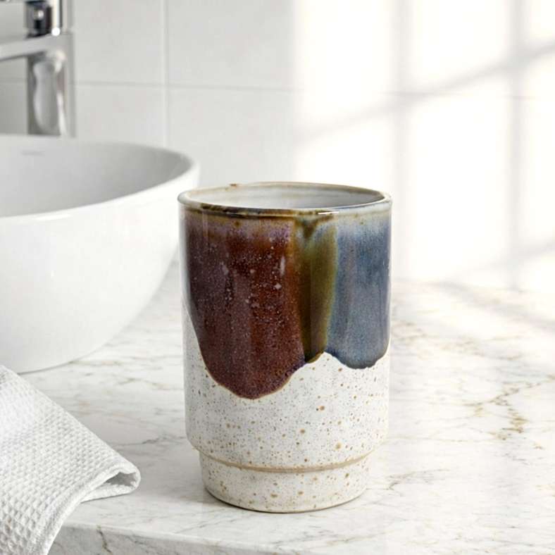 Pan Home Zeena Ceramic Double Glaze Tumbler 7.6x11cm - Multicolor - 211AIC9904848 - Image 1