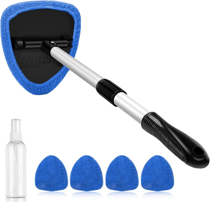 AstroAI Windshield Cleaner with Extendable Handle and 4 Microfiber Pads - Image 1