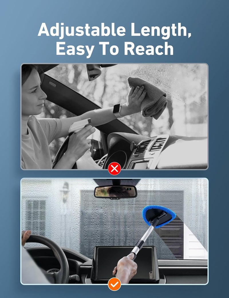 AstroAI Windshield Cleaner with Extendable Handle and 4 Microfiber Pads - Image 3