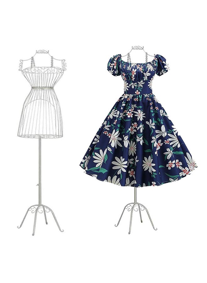 HOME TASTE Hometaste Tailors Dummy Mannequins Female Mannequin Torso Body Metal Wire Frame Dress Jewelry Display Mannequin Sewing Female Mannequin (White Without Hanger) 