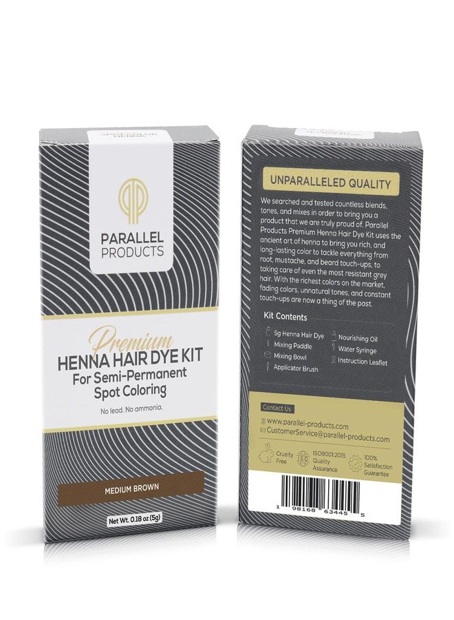 Parallel Products Spot Color Henna Kit - Henna Hair Dye - 5 grams - Tint for Professional Spot Coloring - With Nourishing Oil, Mixing Dish and Application Brush - Root Touch Up (Medium Brown) - Image 2