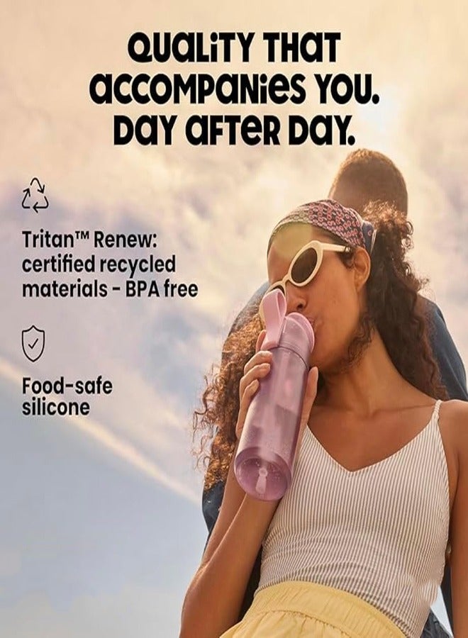 Water bottle (22 oz) for school, sports, gym | includes 5 scent pods & straw | flavored bottle in white – also for kids, boys, girls | no calories, sugar-free and suitable for carbonation  - Image 4