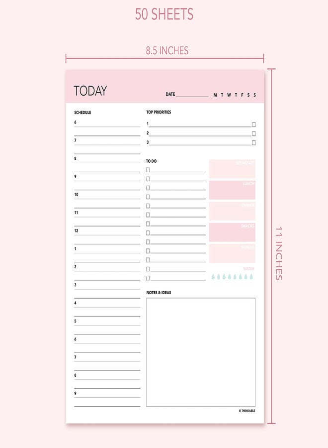 THiNKABLE Daily Planner Notepad - 8.5x11 To Do List Organizer - Image 2