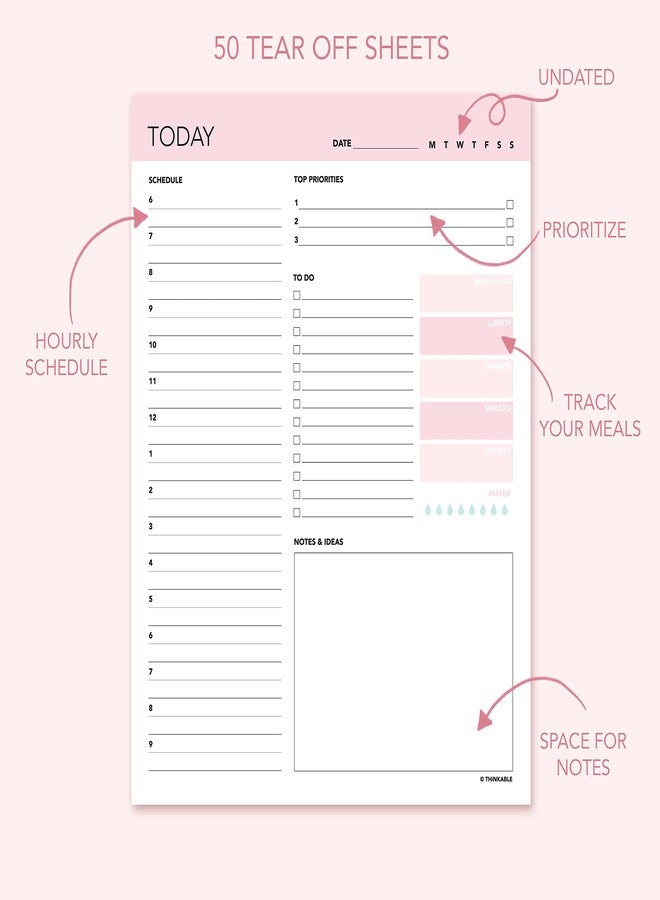 THiNKABLE Daily Planner Notepad - 8.5x11 To Do List Organizer - Image 3