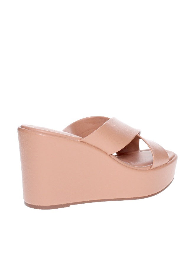 Moleca Ladies Wedge Sandals Beige | Made In Brazil - Image 1