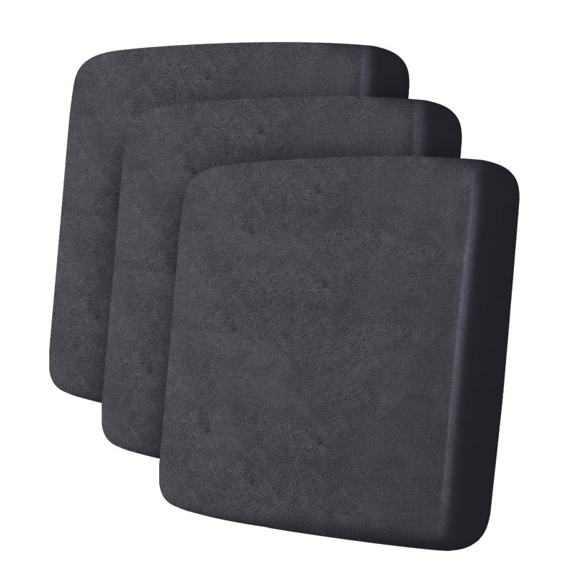 ANARACHON Leather Look Couch Cushion Covers Sofa Seat Slipcovers Sets Couches Furniture Protector for Sectional Armchair Loveseat Pets Kids Stretch Spandex Fabric (3 Cushion Sofa, Dark Grey) - Image 1