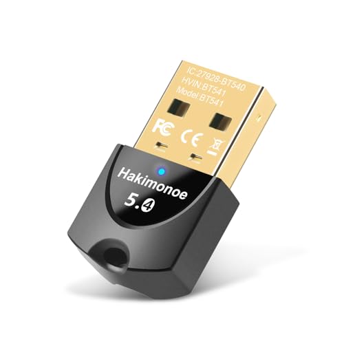 Hakimonoe Upgraded Bluetooth 5.4 Adapter for PC Laptop, Wireless USB Transmitter Dongle for Desktop Windows 11 10 8.1 7, Plug n Play Bluetooth Headphones Headset Speaker Mouse Keyboard Game Controller - Image 1