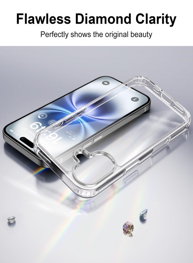 HOOMIL Cover for iPhone 16 Plus, Anti-Yellowing Case, Shockproof and Anti-Scratch, Transparent Hard Back - Crystal Clear - Image 3