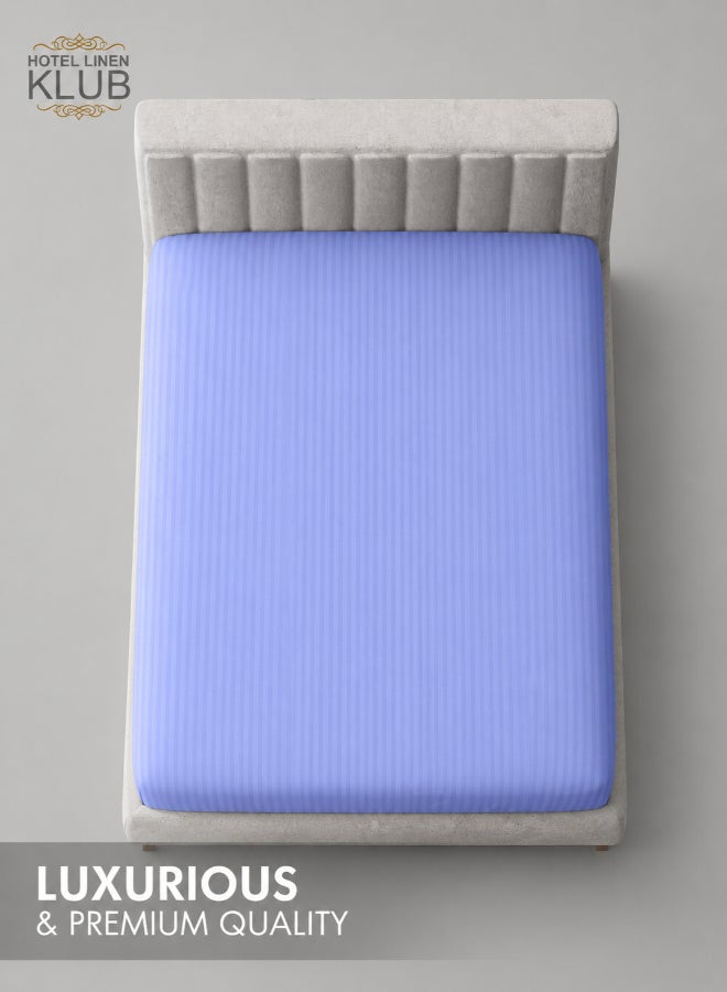 Hotel Linen Klub 1-Piece Microfiber Fitted Sheet Striped,Color: Lavender, Size: King (180×200 cm),Design Soft Fabric Deep Pocket Elastic Edge Bed Linen - Image 2