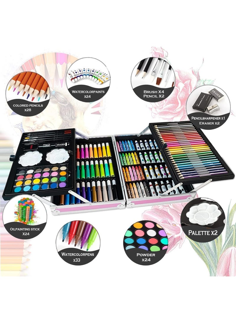 تويسو مجموعة تويسووو الفنية الفاخرة الفاخرة مع حقيبة من الألومنيوم - مجموعة رسم وتلوين محمولة مكونة من 88/145/158/48 قطعة للأطفال والطلاب والفنانين - لوازم فنية احترافية ومجموعة هدايا إبداعية سهلة السفر - Image 2