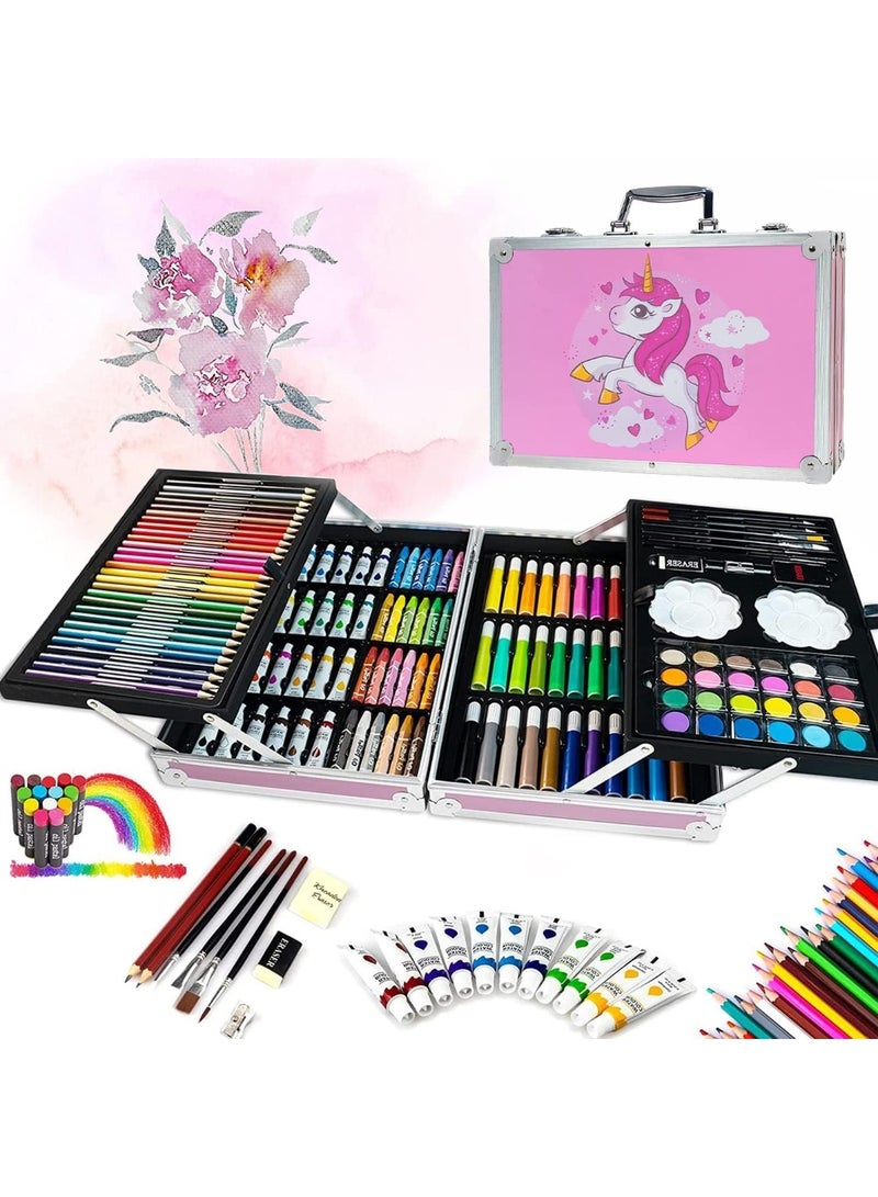 تويسو مجموعة تويسووو الفنية الفاخرة الفاخرة مع حقيبة من الألومنيوم - مجموعة رسم وتلوين محمولة مكونة من 88/145/158/48 قطعة للأطفال والطلاب والفنانين - لوازم فنية احترافية ومجموعة هدايا إبداعية سهلة السفر - Image 1