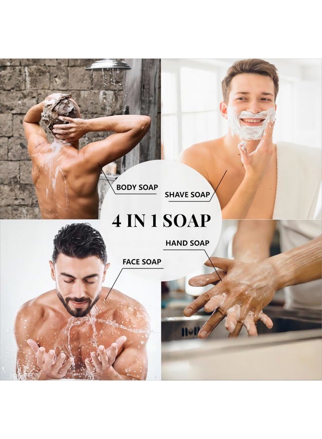 Rinse & Robust Mens Bar Soap Bath Bar Soap 3Pack Handmade Natural Soap Bar Set Cleansing Bar Moisturizing&Exfoliating Scrub Soap Gift Set for Men | Leather, Sandalwood, Teakwood | 3.5 oz of 3 Bars - Image 5