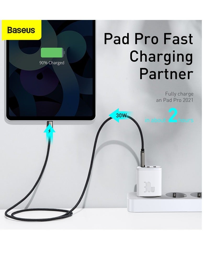 بيسوس شاحن iPhone 30W USB C PD سريع، 1 منفذ Type-C PD ومحول حائط سريع QC3.0 بمنفذين، قابس الاتحاد الأوروبي لـ iPhone15/15 Pro Max/15 Pro/15 Plus/14/13/12/11، Galaxy، Pixel 4/3، iPad Pro والمزيد - Image 5