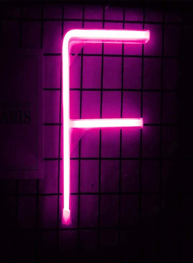 LEDOLUX Light Up LED Neon Letters Sign Wall Decorative Neon Lights Alphabet Marquee Letter A to Z Pink (Alphabet Pink F) - Image 1
