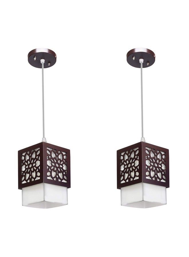 WHITERAY Wooden Sqaure Hanging Lights for Living Room/Pendant Lights for Ceiling for Home Decoration/Bedroom/Living Room/Kitchen/Restaurent/Bars/Malls (Star SL (Pack of 2)) - Image 4