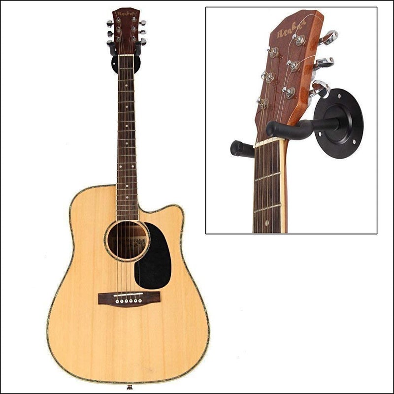VERAT Guitar Hanger Guitar Wall Mount Holder Hook Stand, String Instruments Wall Hangers Stands Holders Hooks for Acoustic Electric Bass Classical Ukulele Guitars-Black, Guitar Wall Hanger Mini - Image 5