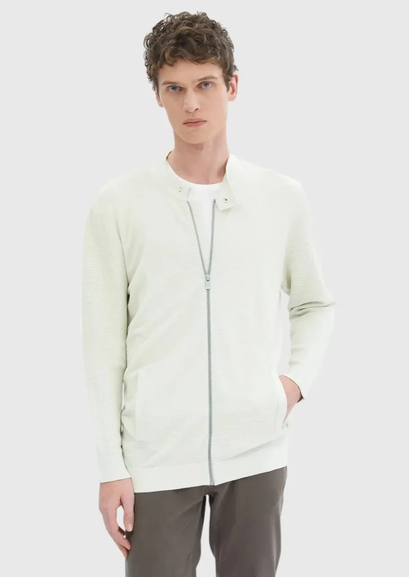 رامسي كارديجان صوف سادة برقبة دائرية