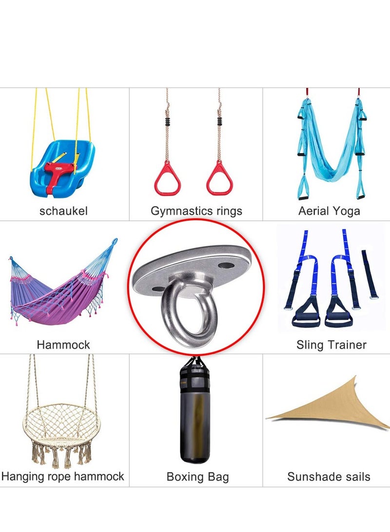 Excefore Wall Ceiling Mount Bracket, Stainless Steel Swing Hanger Heavy Duty Workout Anchor, for Suspension Trainer Yoga Swing Punching Bag Resistance Band (2 Pack) - Image 3