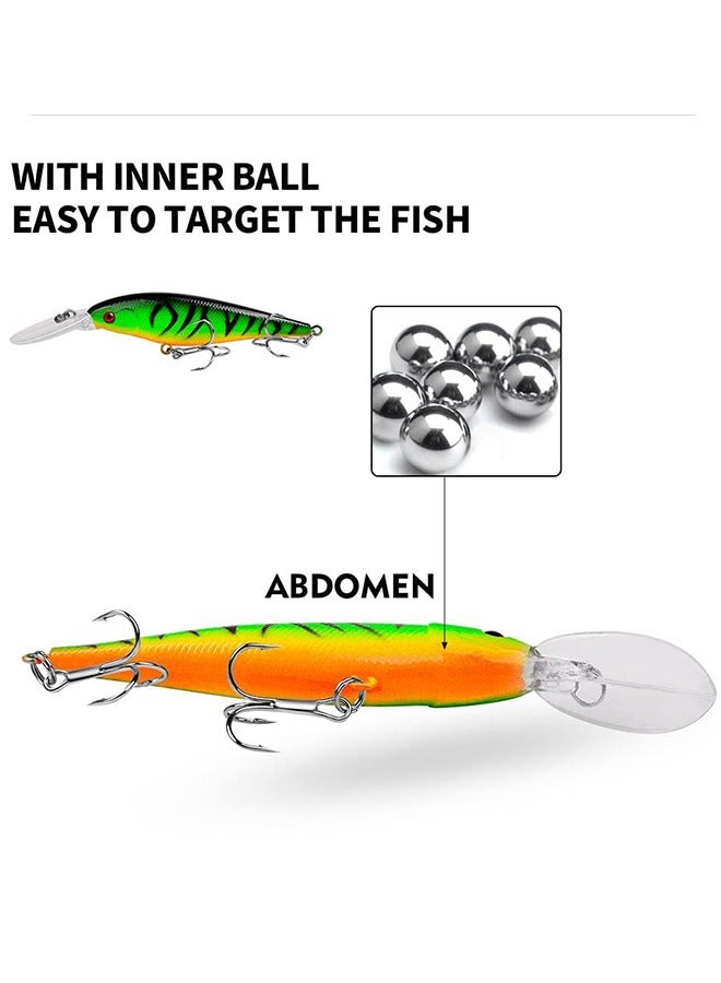 Generic 10 Pack Fishing Lures Hard Baits, 3D Eyes Minnow Fishing Lures Crankbait, Swimbait Fishing Tackle Lure Kit for Freshwater/Saltwater/Topwater, Bass, Trout, Walleye, Redfish  - Image 4