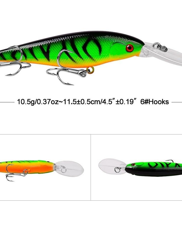 Generic 10 Pack Fishing Lures Hard Baits, 3D Eyes Minnow Fishing Lures Crankbait, Swimbait Fishing Tackle Lure Kit for Freshwater/Saltwater/Topwater, Bass, Trout, Walleye, Redfish  - Image 5