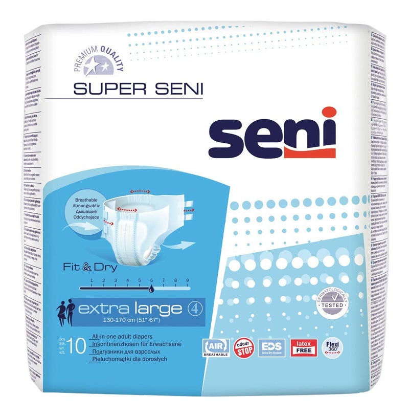 Seni Adult Diapers | XL size | 10pcs | Breathable & Comfort | High Absorbency | Odor stop | Derma tested | Adjustment tapes with Mutli use - Image 5