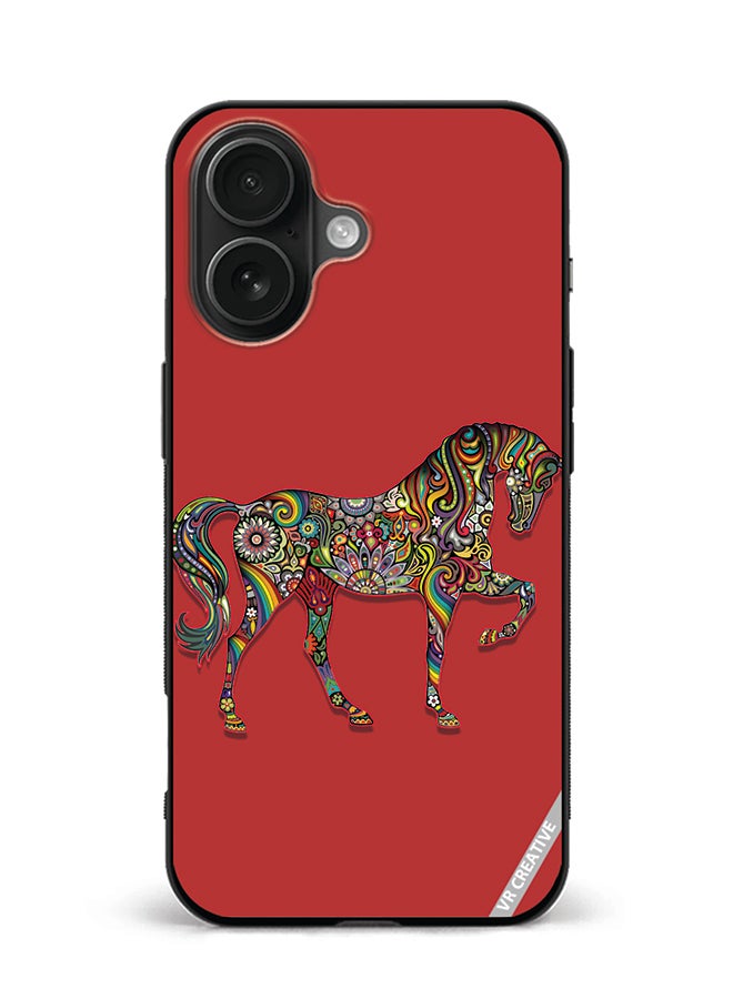 VR CREATIVE Protective Case Cover For Apple iPhone 16 Plus Horse Design Multicolour