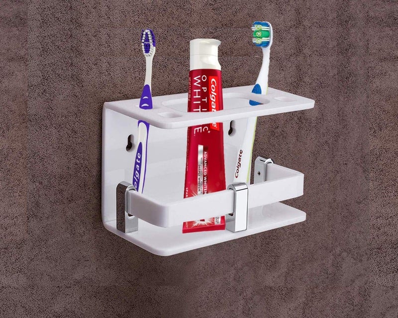 Denique Acrylic Toothbrush and Toothpaste Wall Mounted Holder for Family Home Bathroom - Image 5