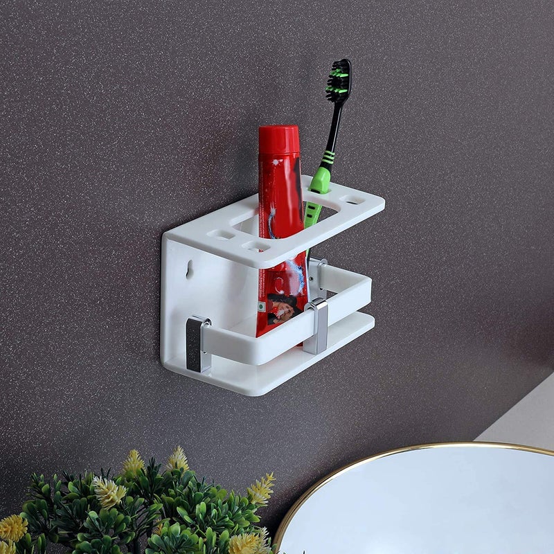 Denique Acrylic Toothbrush and Toothpaste Wall Mounted Holder for Family Home Bathroom - Image 2