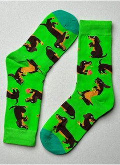 The Socks Hype 3 Pairs Unisex Dachshund Socks for Men Women - Comfortable Cotton Blend | Suitable for 35-42 Sizes | Playful Dachshund Design  - Image 1