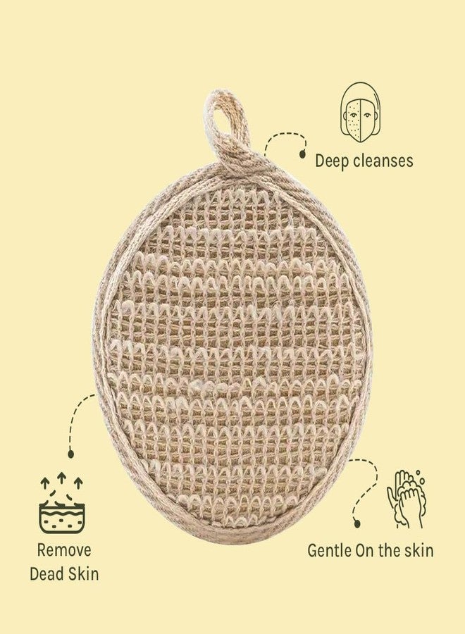 Tattvalogy Natural Ramie Bath Loofah | 100% Plant-Based Exfoliating Body Scrubber | Gentle Everyday Shower Exfoliator for Smooth & Fresh Skin | Biodegradable & Eco-Friendly (Set of 2) - Image 2