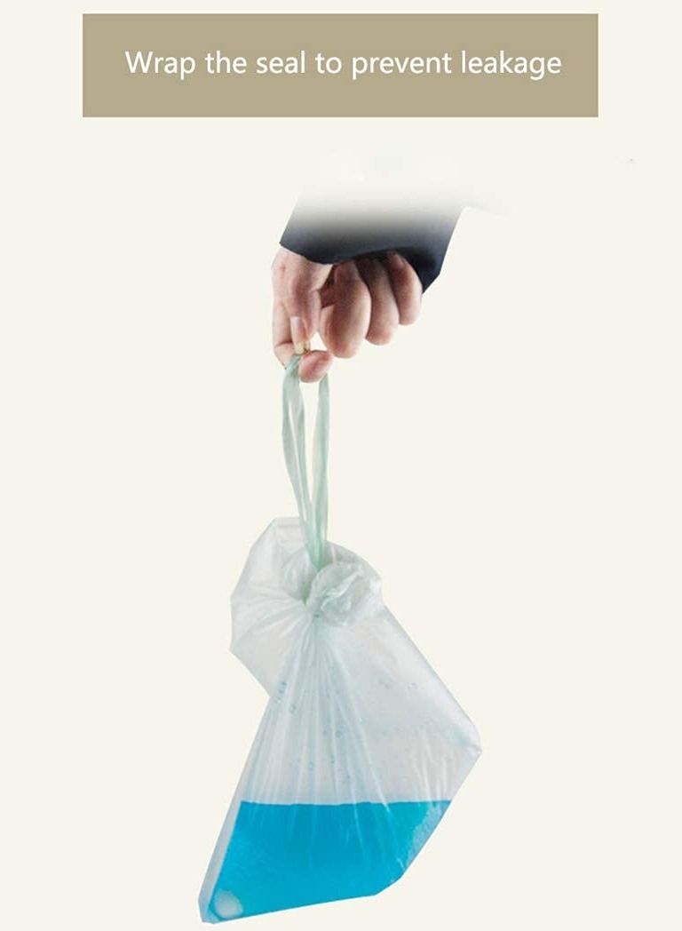 SYOSI 100Pcs Portable Potty Chair Liners with Drawstring Potty Bags Disposable, Travel Universal Toilet Seat Cleaning Bag for Kids Toddlers Outdoors  - Image 5